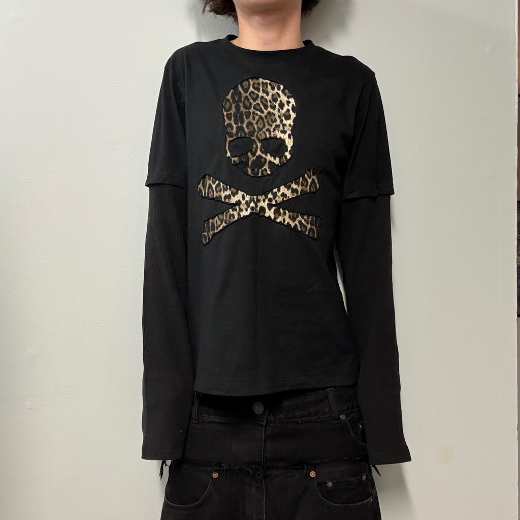 Black Layered Cheetah T-Shirt (S)