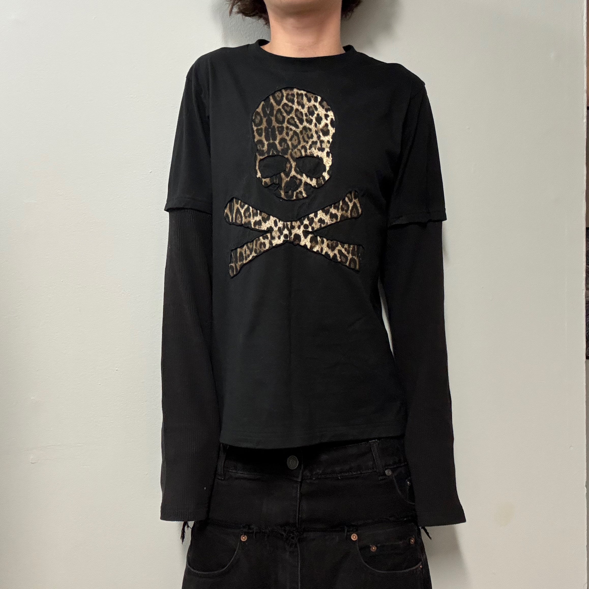 Black Layered Cheetah T-Shirt (S)