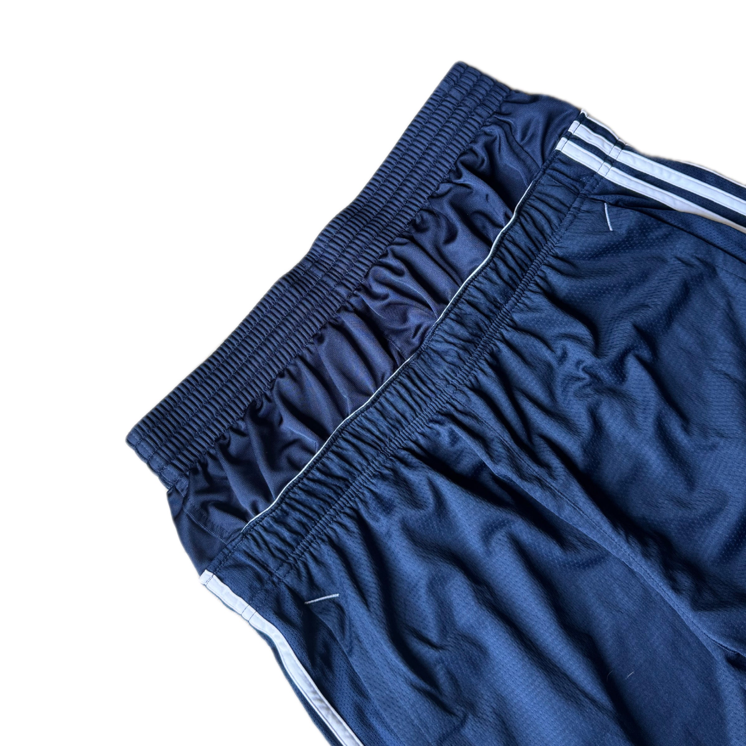 Dark Blue Double Waisted Adidas Hoop Shorts (XL)