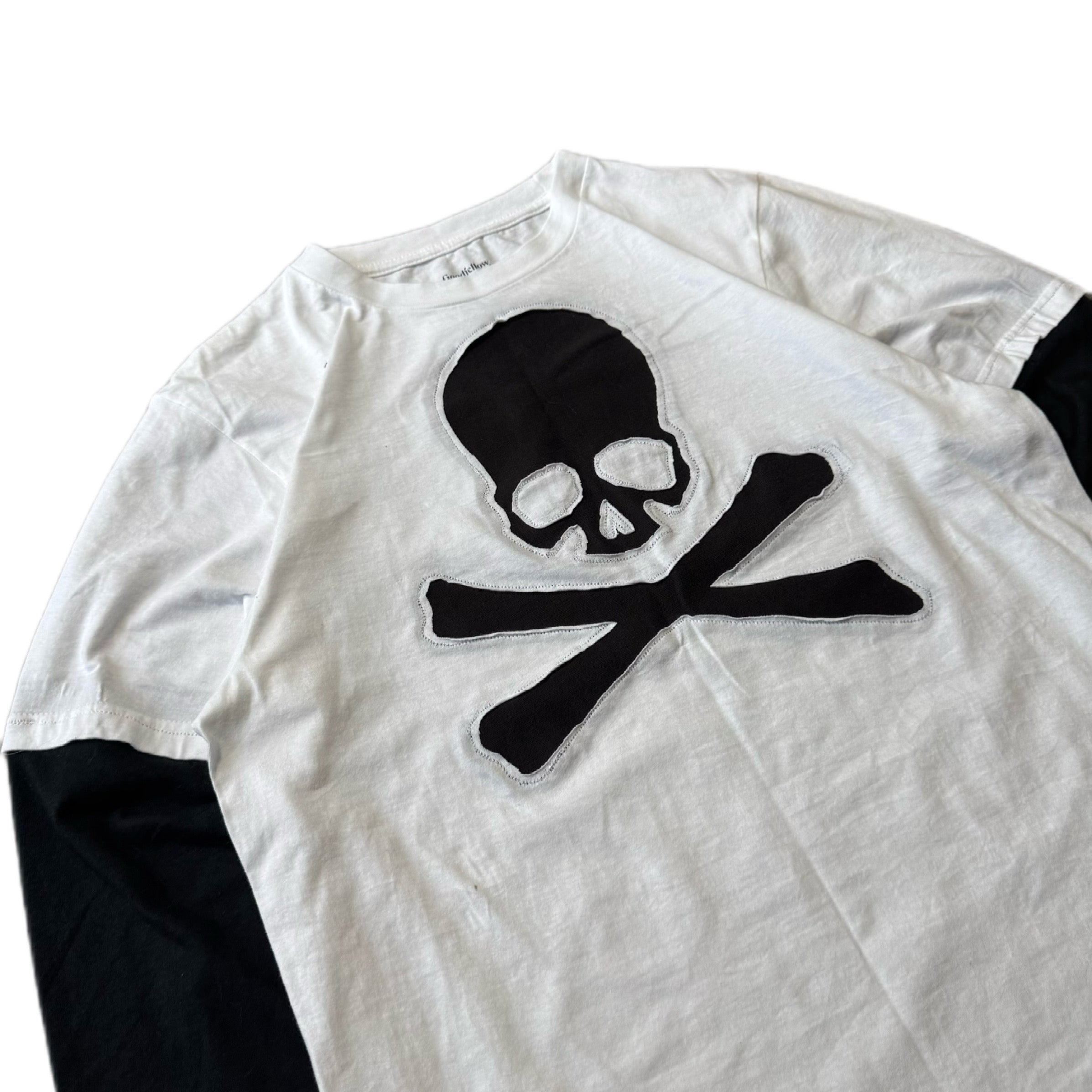 Black on White Layered T-Shirt (S)