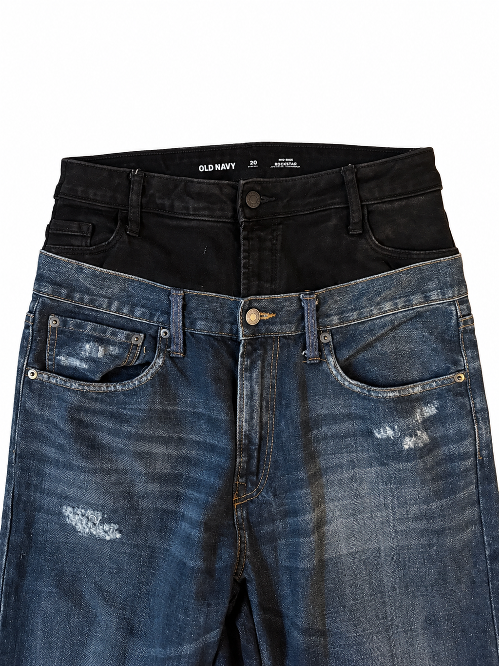 Double Waisted Dark Wash Jeans (30)