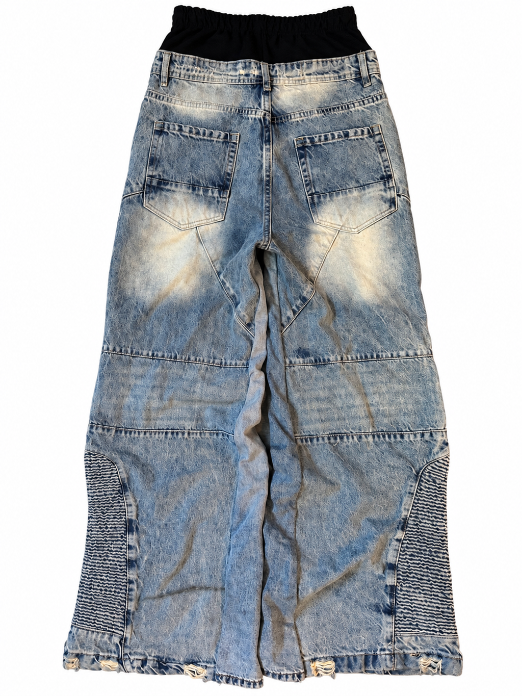 Double Waisted Baggy Light Wash Jeans (30)