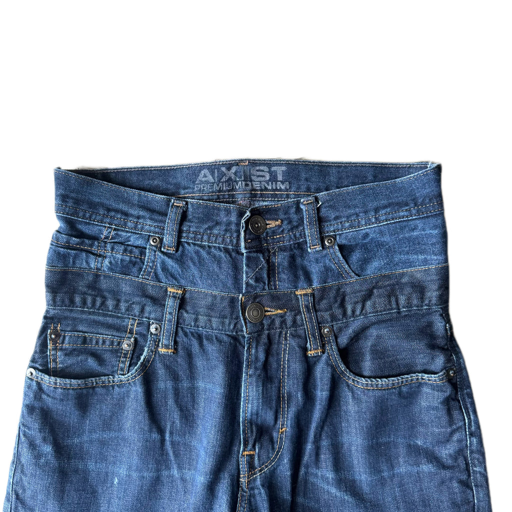 Double Waisted Dark Blue Jeans (30)