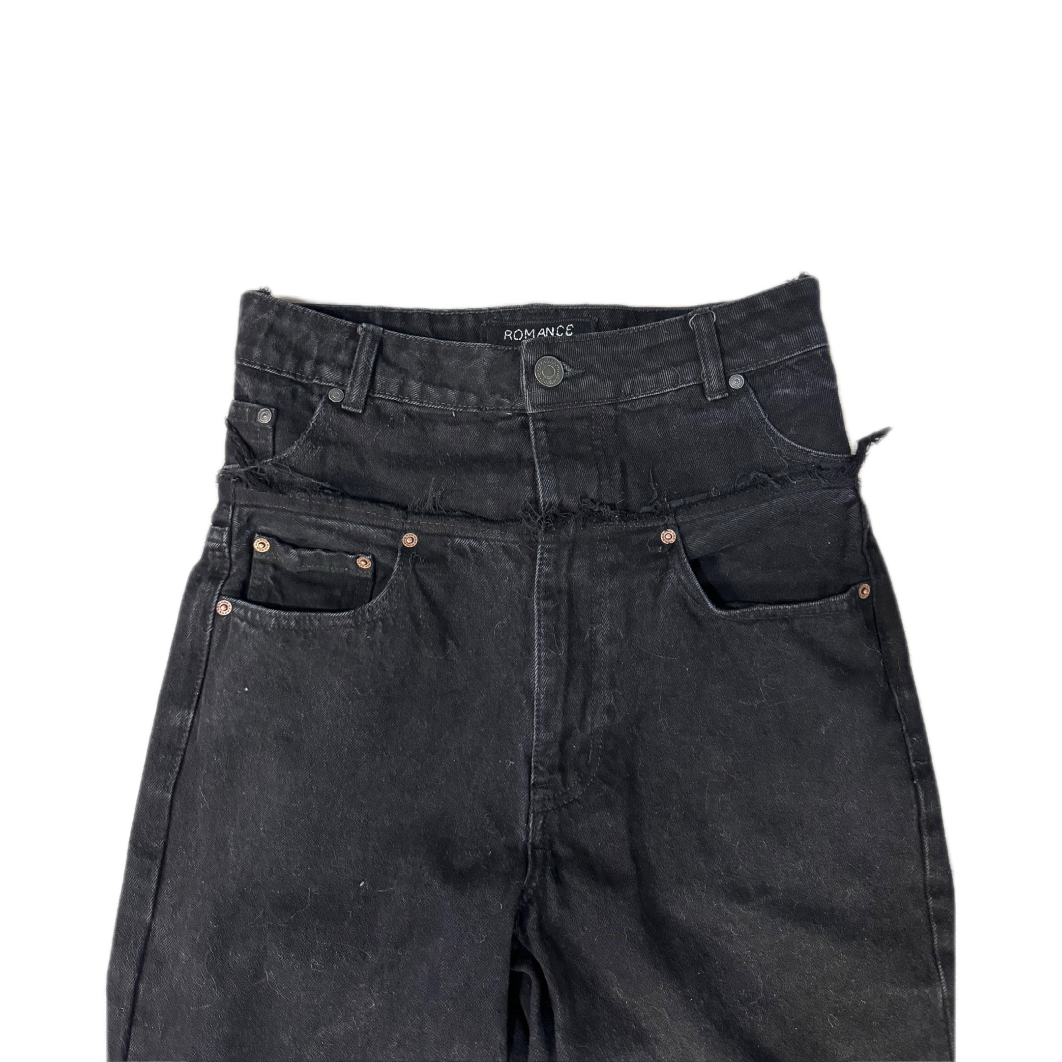 Black Double Waisted Baggy Jeans (29)