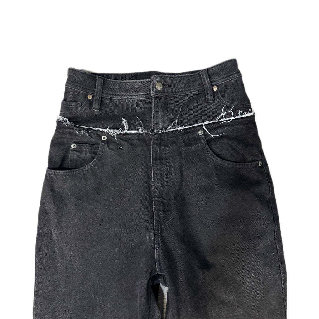 Black Double Waisted Baggy Jeans (30x28)
