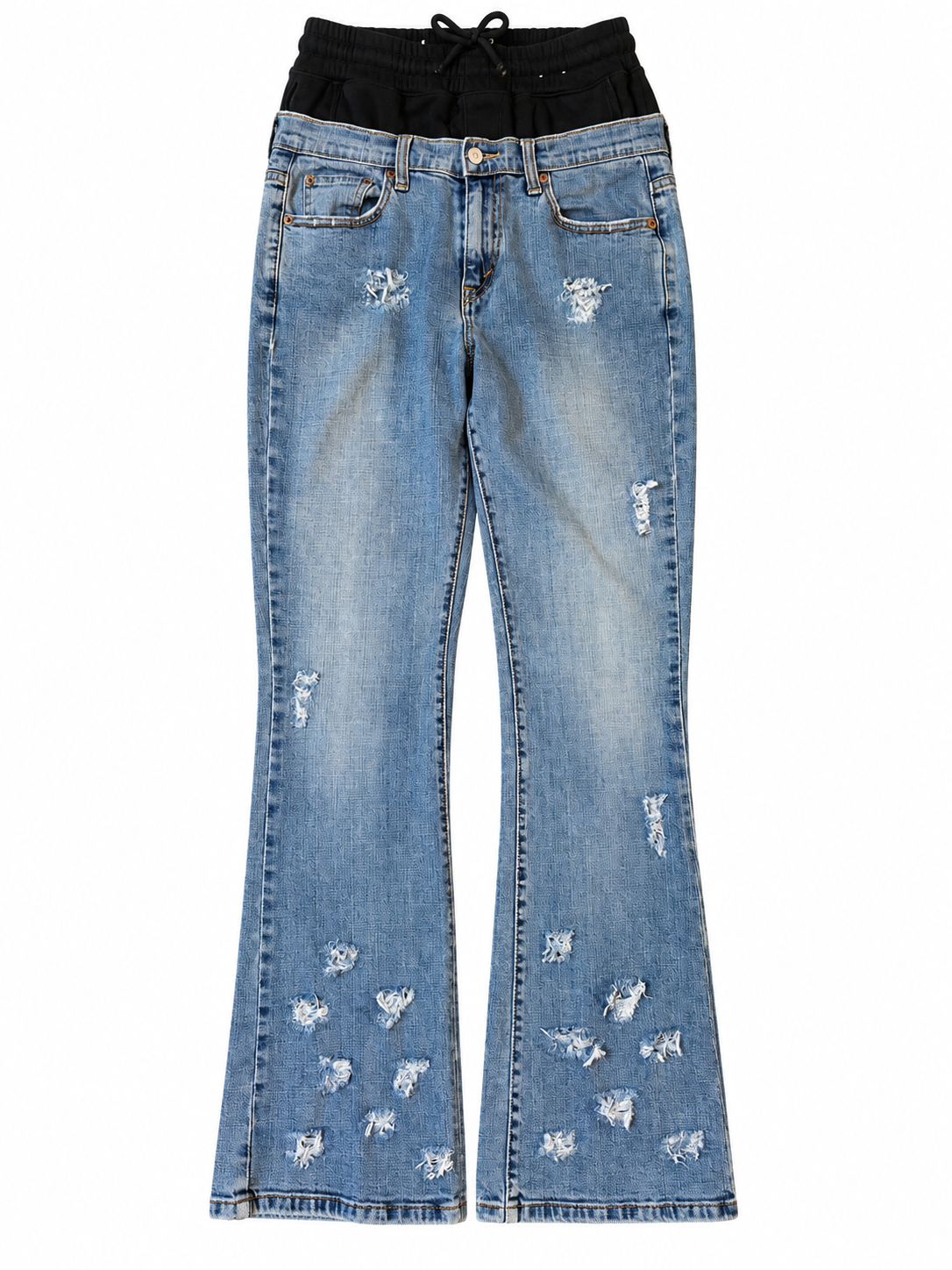 Double Waisted Flare Jeans (32)