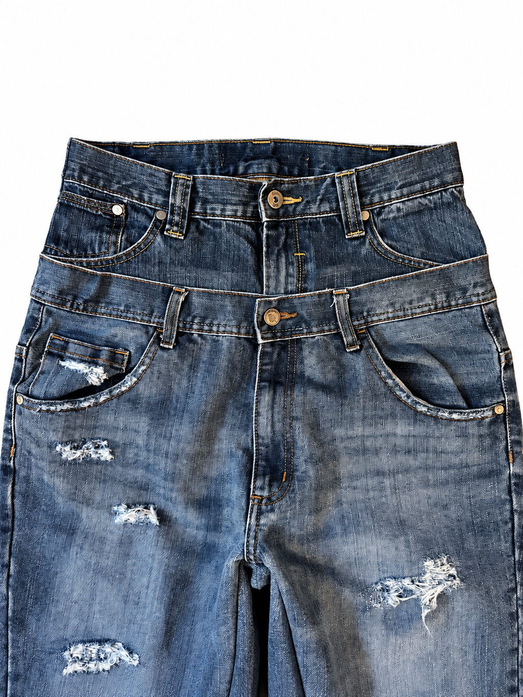 Double Waisted Baggy Jeans (30)