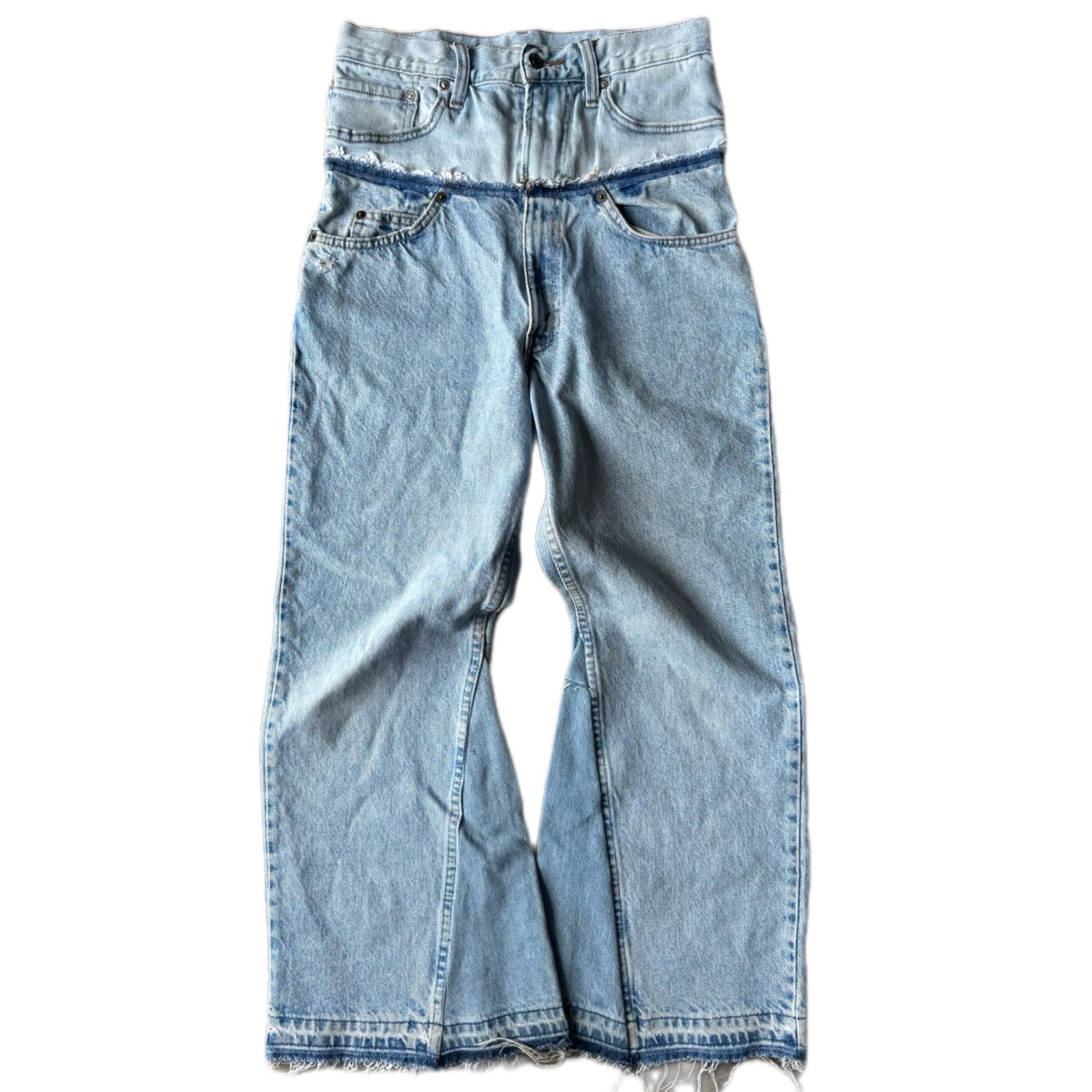 Double Waisted Light Wash Jeans (29)