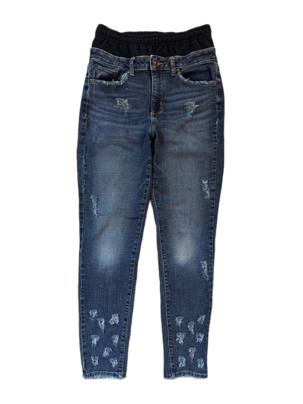 Double Waisted Skinny Dark Wash Jeans (30)
