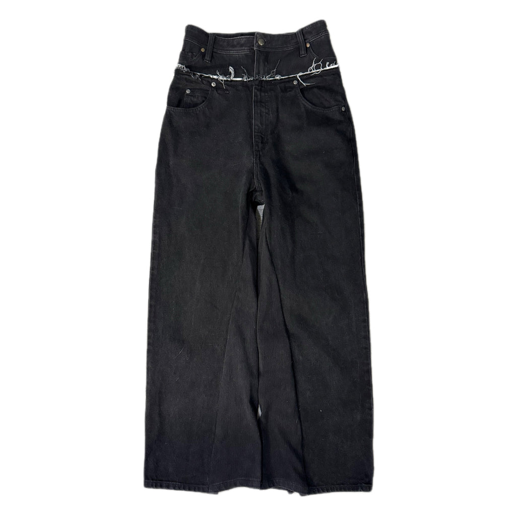 Black Double Waisted Baggy Jeans (30x28)