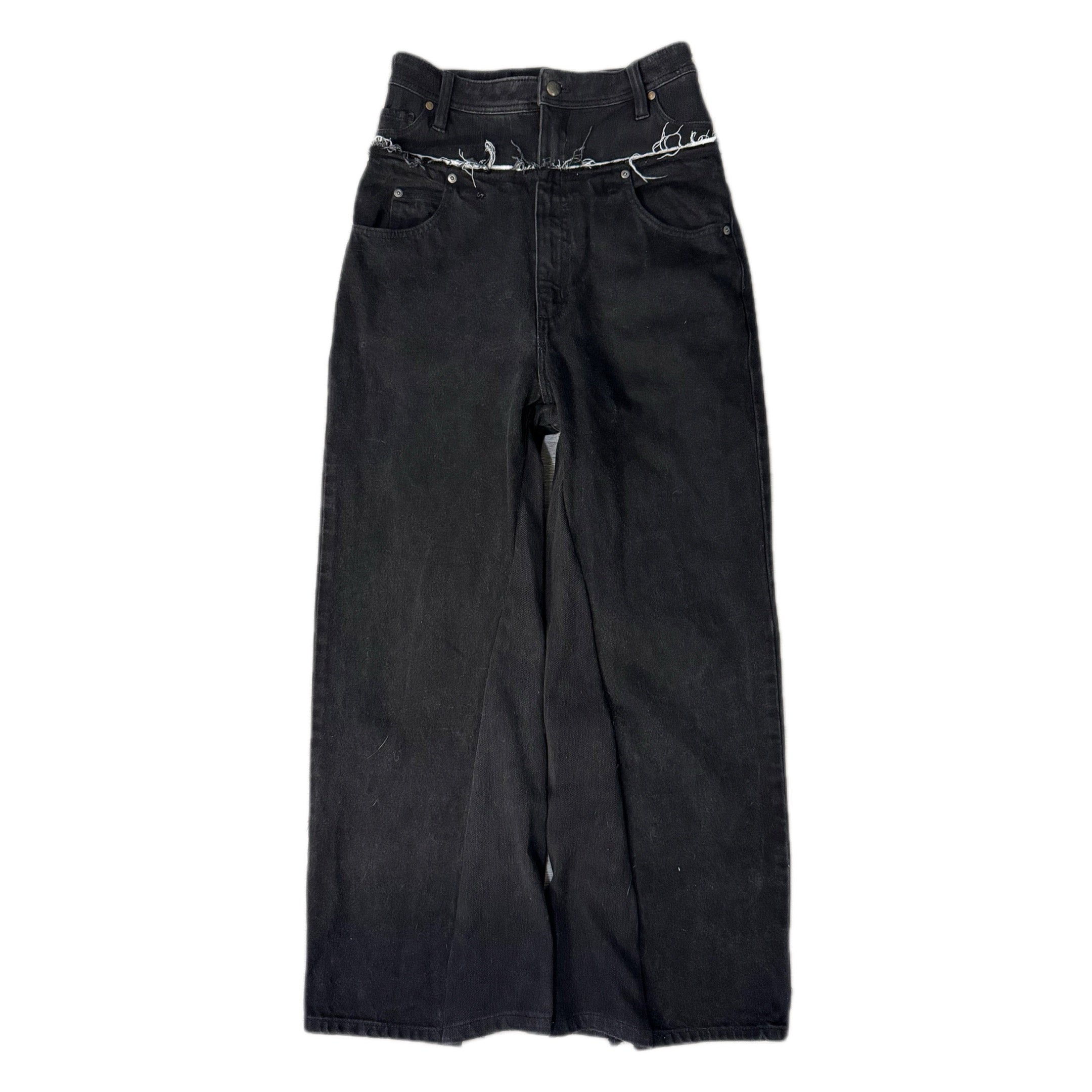 Black Double Waisted Baggy Jeans (30x28)