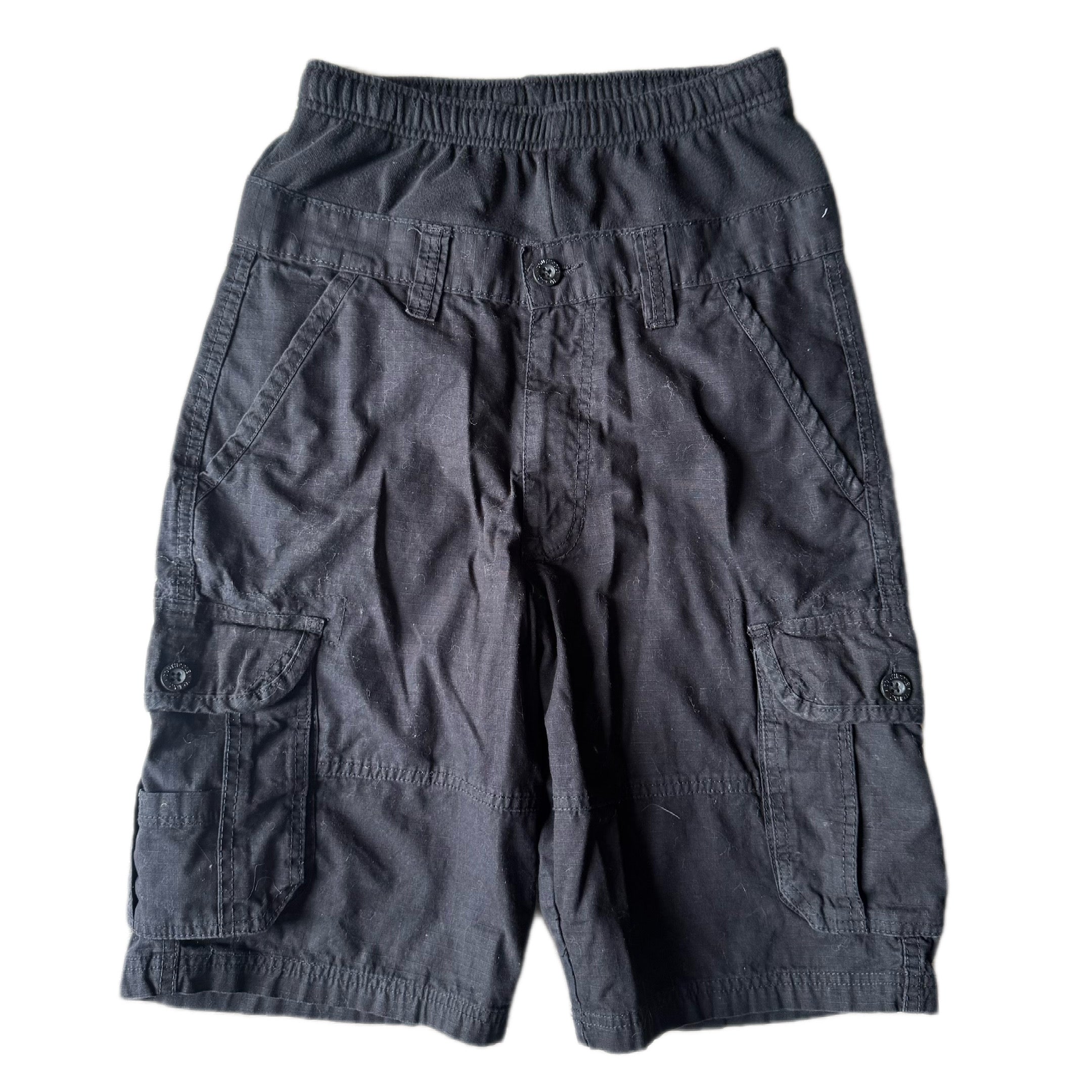 Double Waisted Black Cargo Shorts (30)