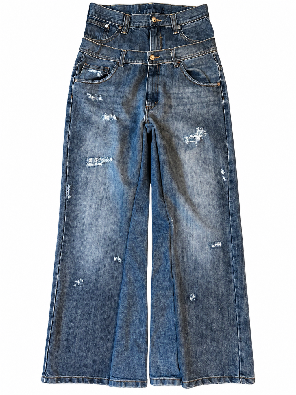 Double Waisted Baggy Jeans (30)