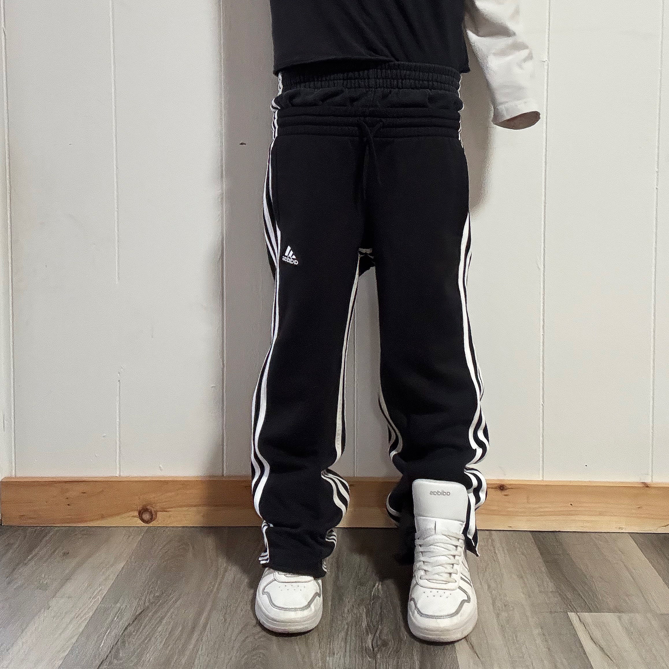 Black Double Waisted Adidas Sweatpants ( XS )
