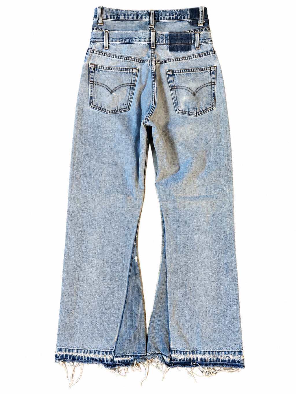 Double Waisted Light Wash Distressed Baggy Jeans (28)