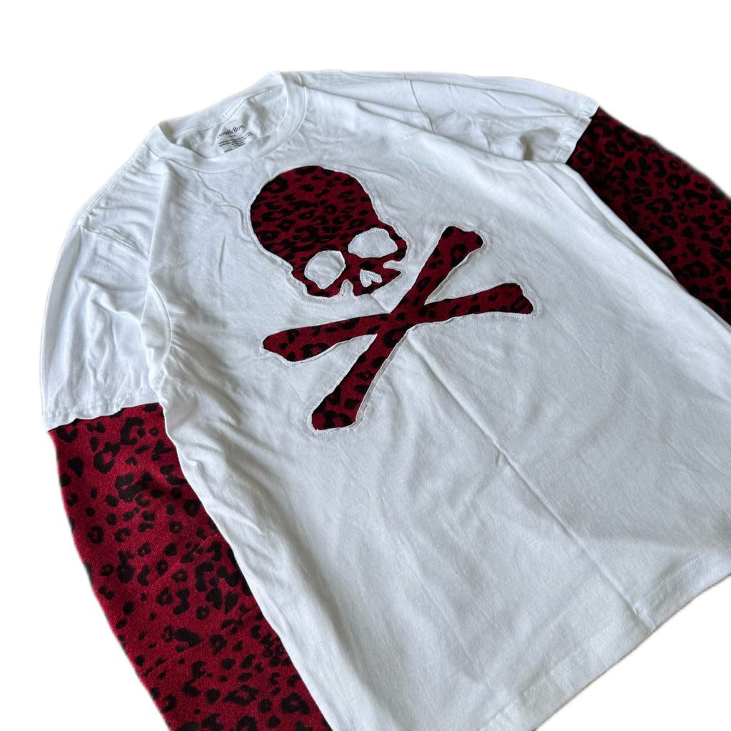 White Red Cheetah Layered T-Shirt (S)