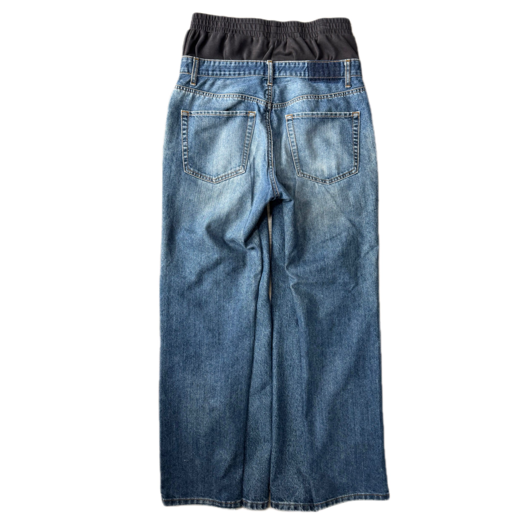 Double Waisted Baggy Distressed Jeans (33x30)