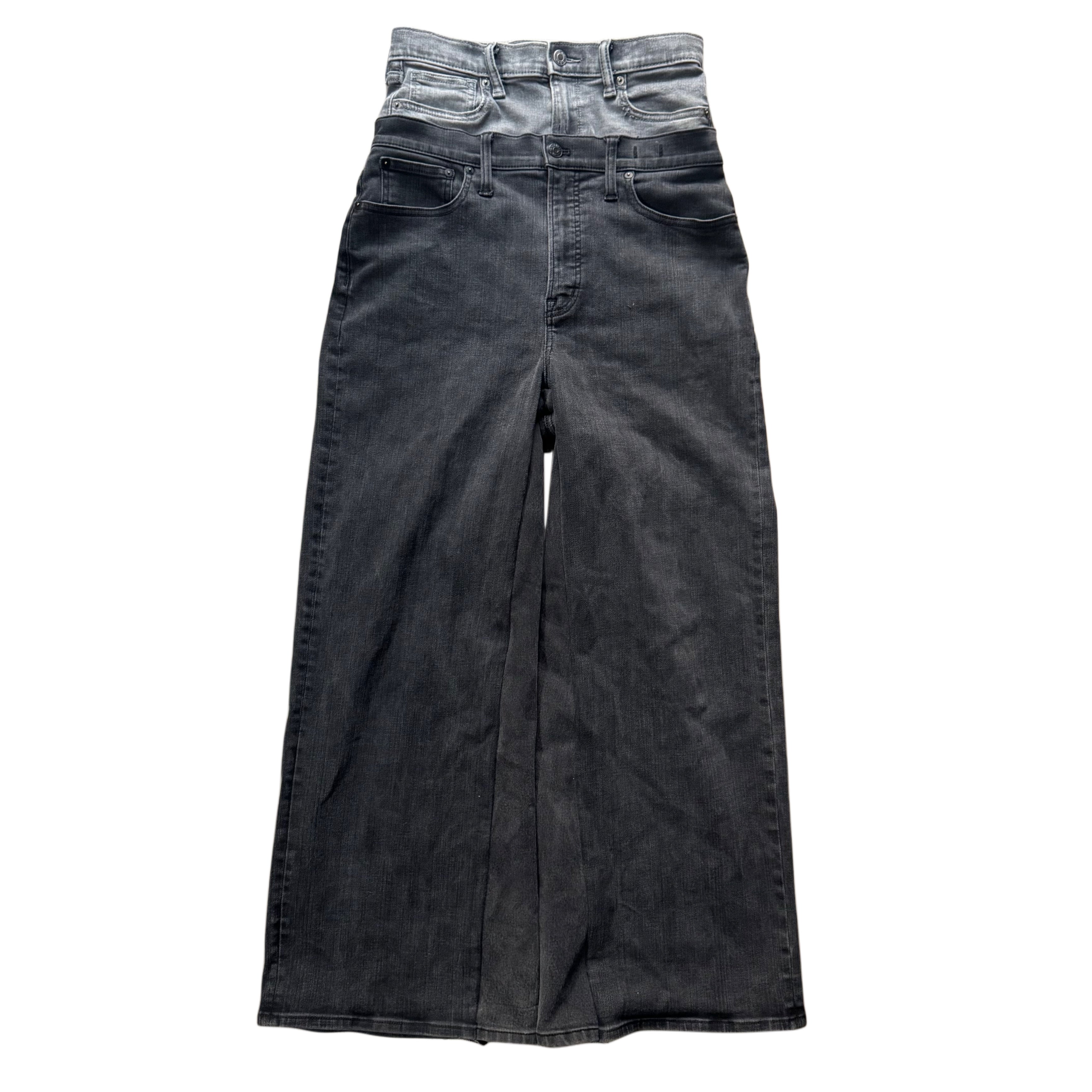 Double Waisted Grey and Black Jeans (30)