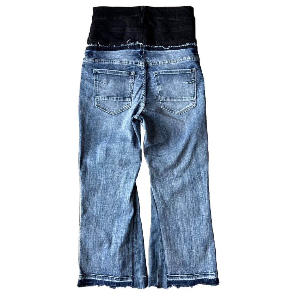 Double Waisted Faded Blue Jeans (31)