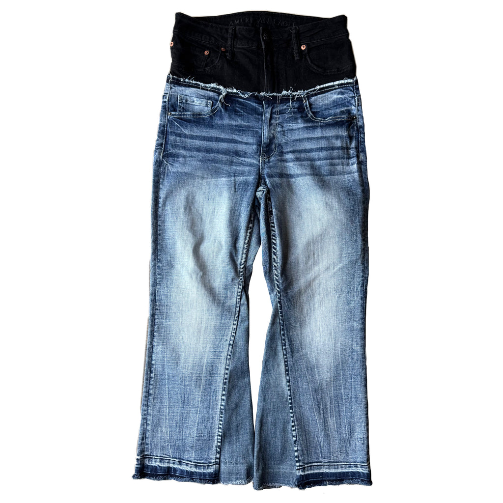 Double Waisted Faded Blue Jeans (31)