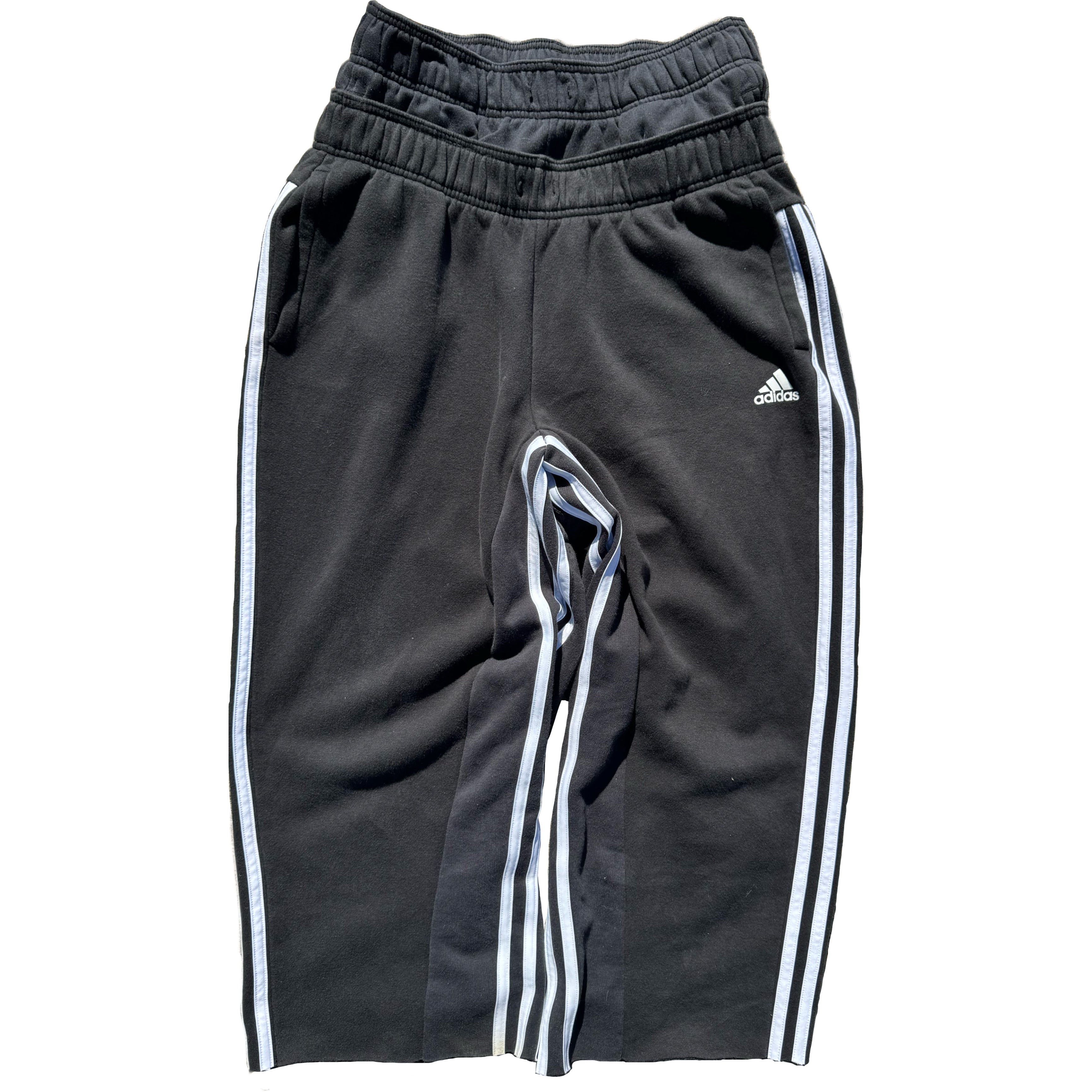 Black Double Waisted Adidas Sweatpants (S)