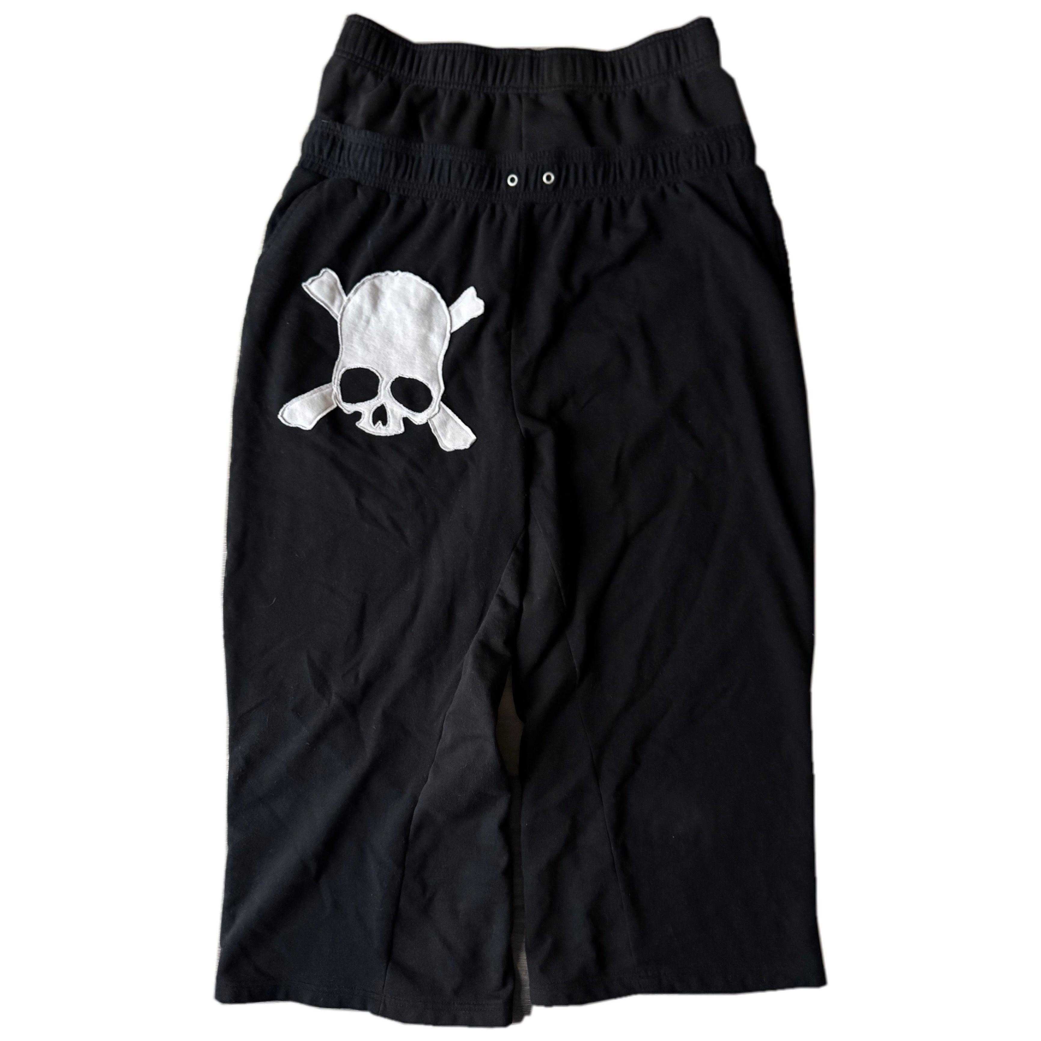 Black Double Waisted Skull Sweatpants (XL)