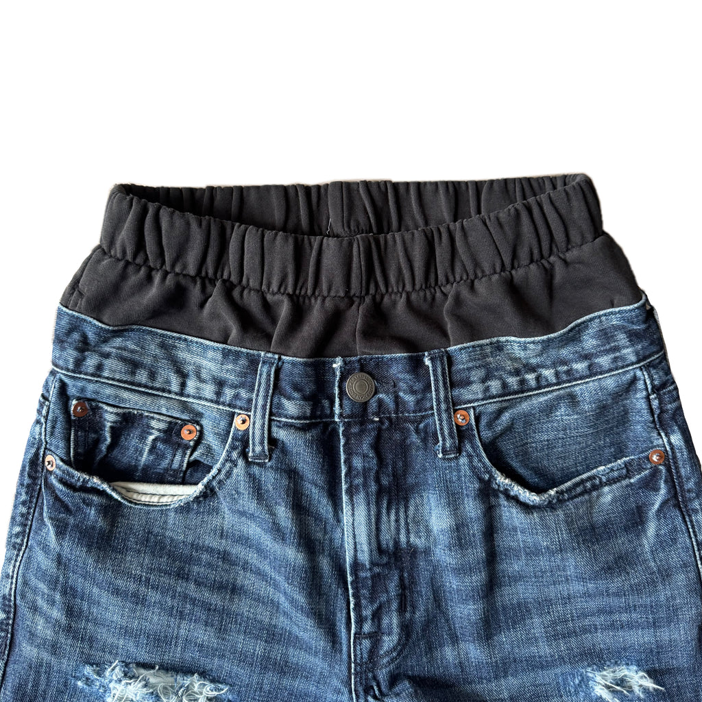 Double Waisted Distressed Flared Jeans (30x28)