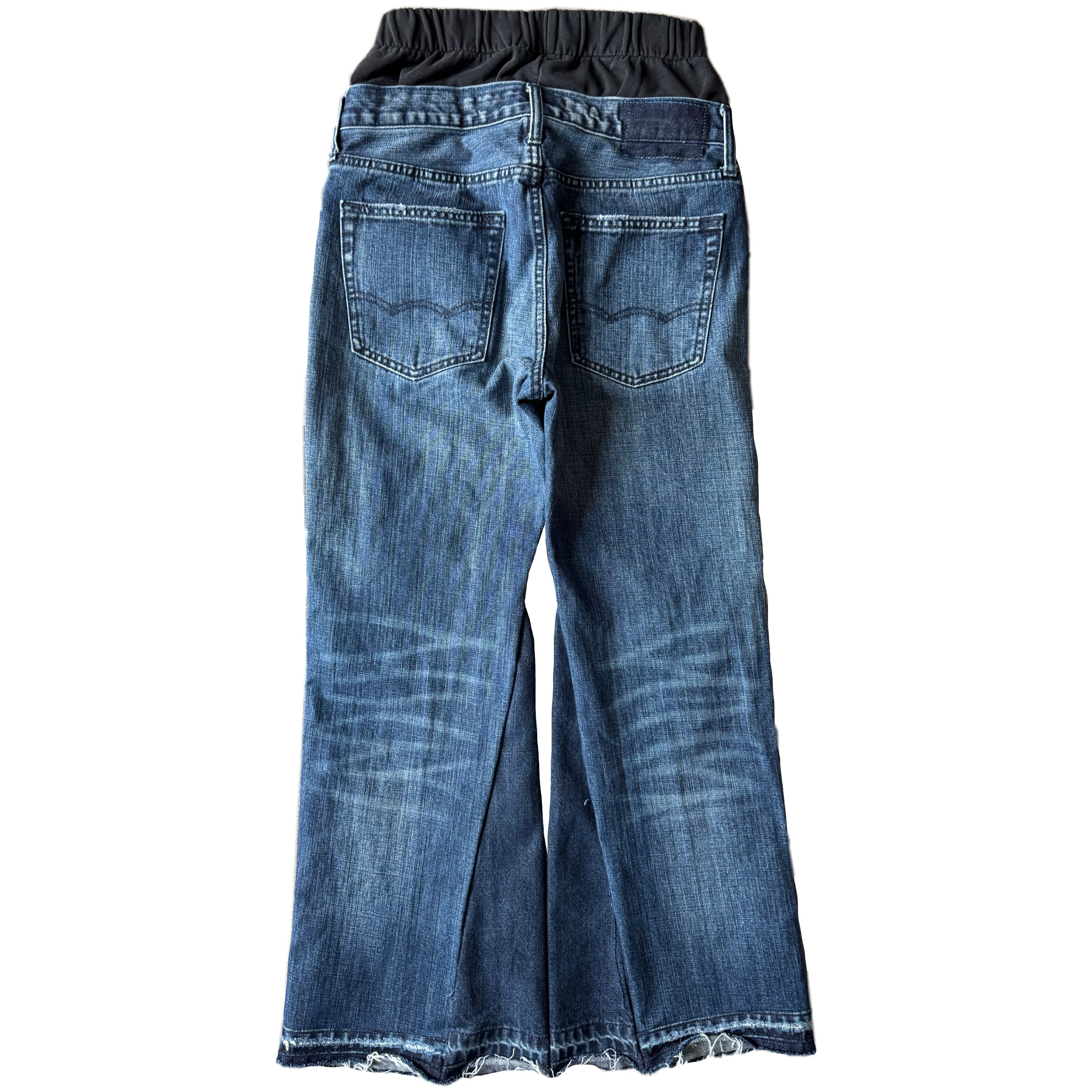 Double Waisted Distressed Flared Jeans (30x28)