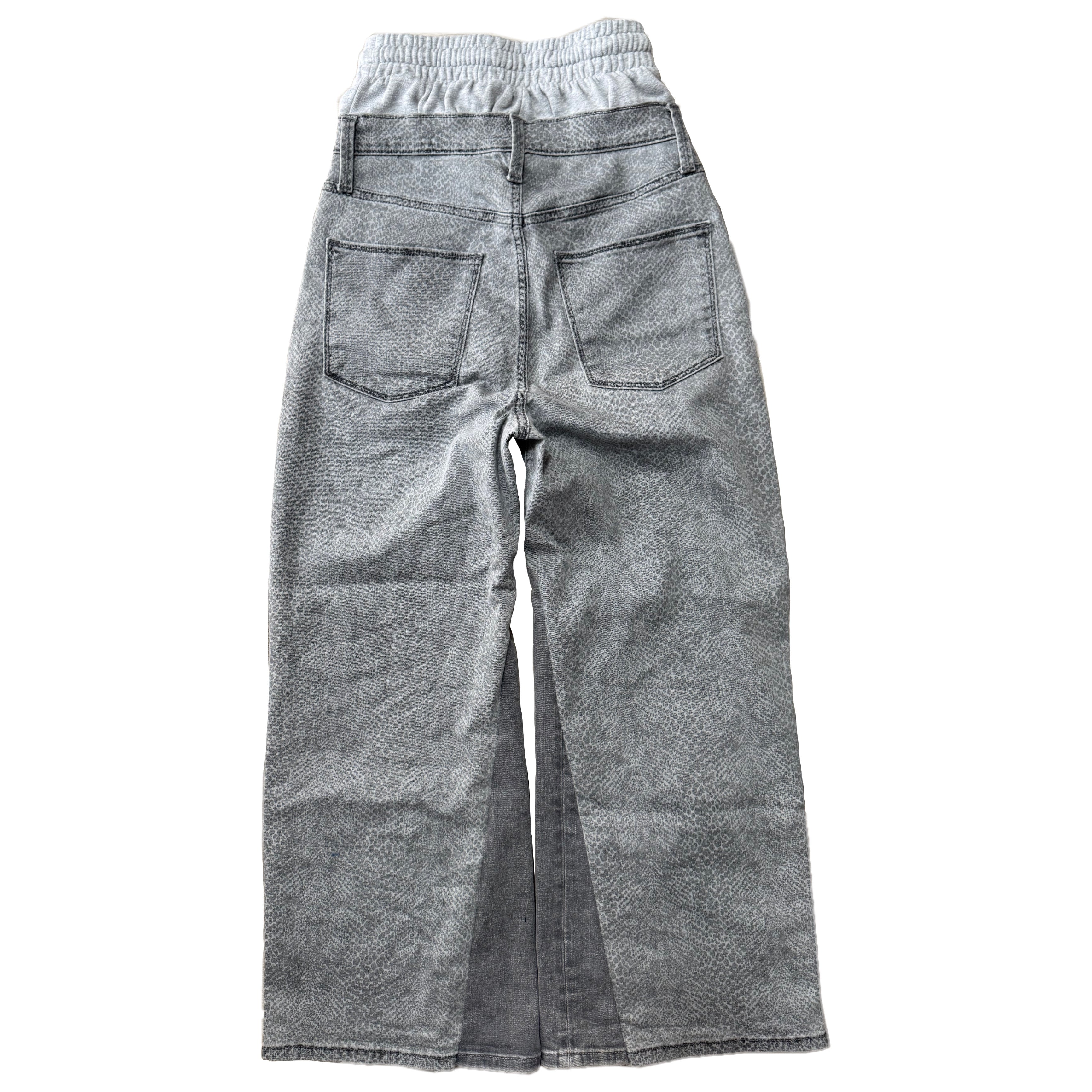 Grey Double Waisted Snakeskin Baggy Jeans (30x28)