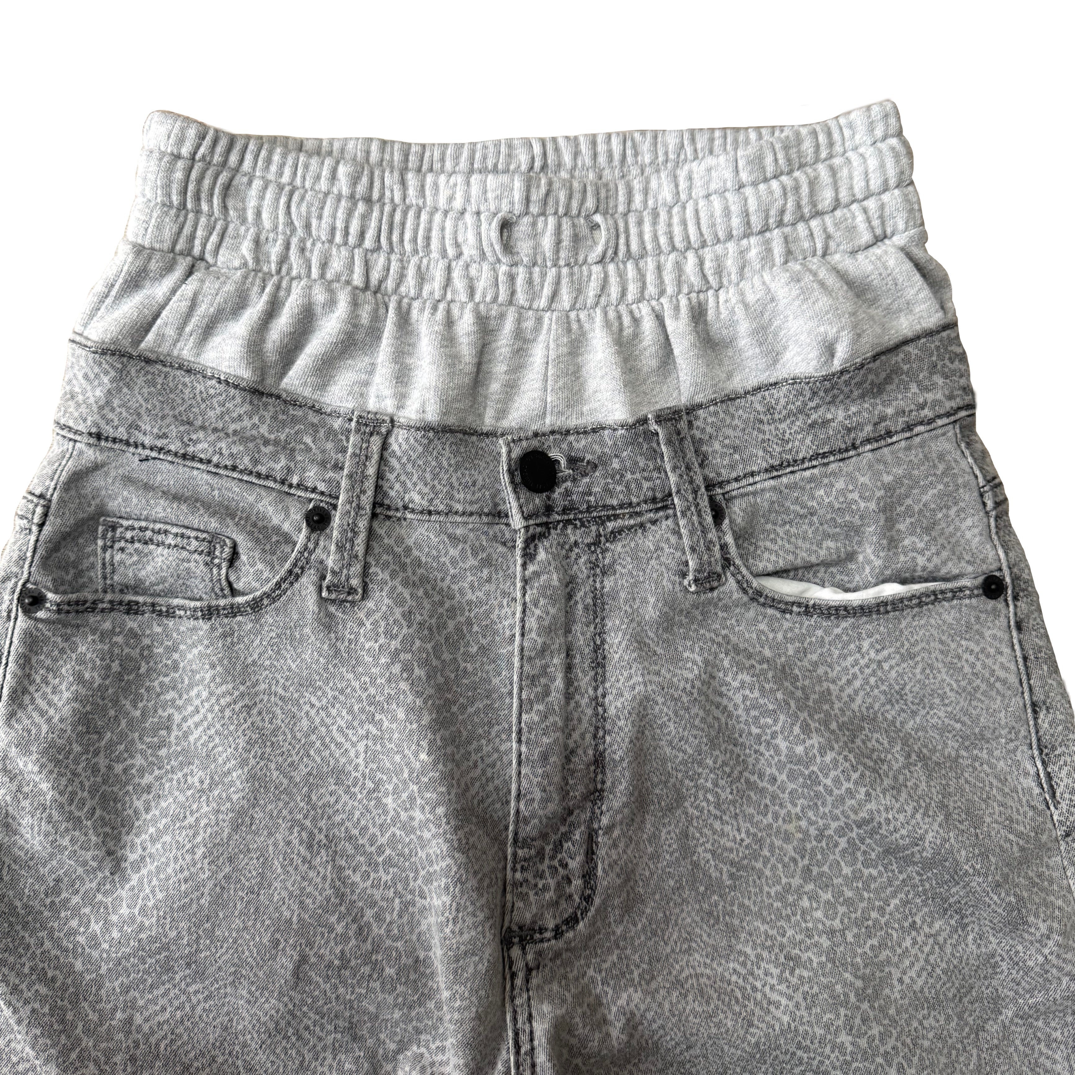Grey Double Waisted Snakeskin Baggy Jeans (30x28)